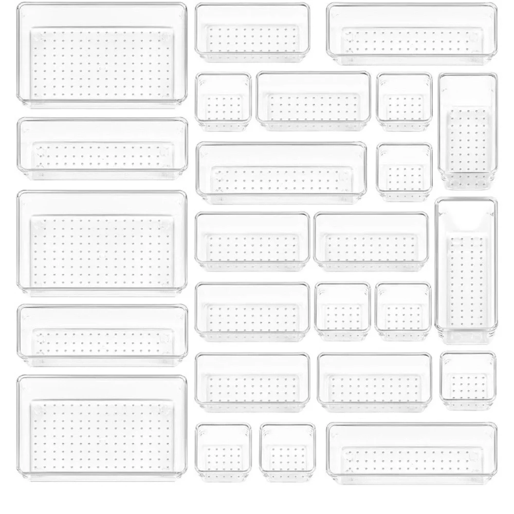 Clear Drawer Organizers Set